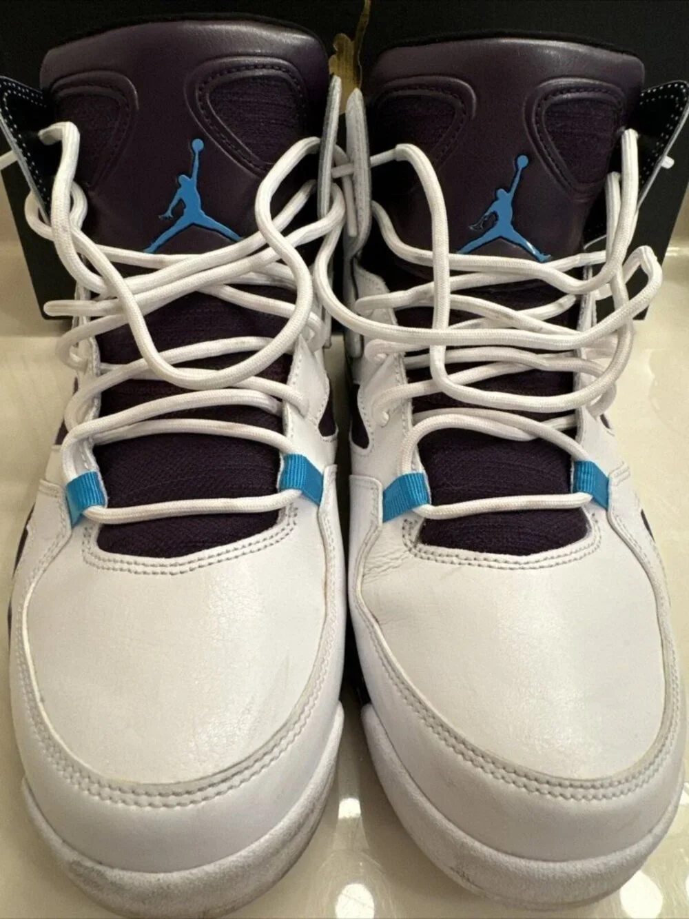 Air Jordan Flight Club 91 men SIZE 8.5 white/blue lagoon 555475-105 (11)
